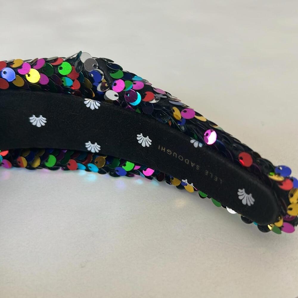 Lele Sadoughi Rainbow Colorful Sequin Holly Headband - Picture 7 of 7